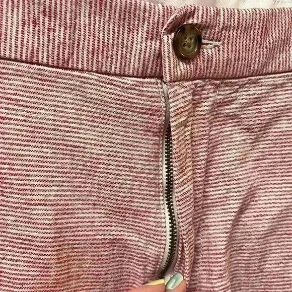 Old Navy Ultimate Slim Linen Blend Shorts Size 38 Inseam 9” Red & White Stripes - Picture 4 of 8